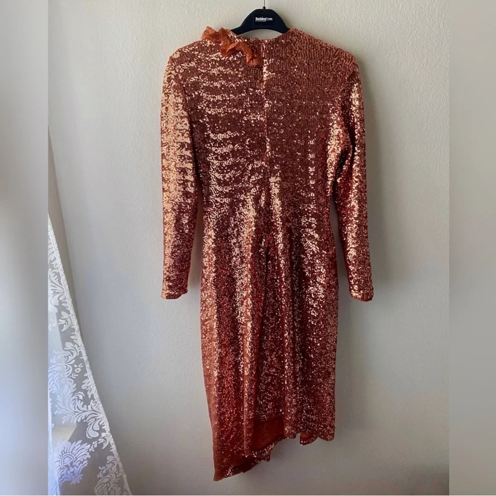 Preen by Thornton Bregazzi Copper Sequin Dress - Picture 7 of 9
